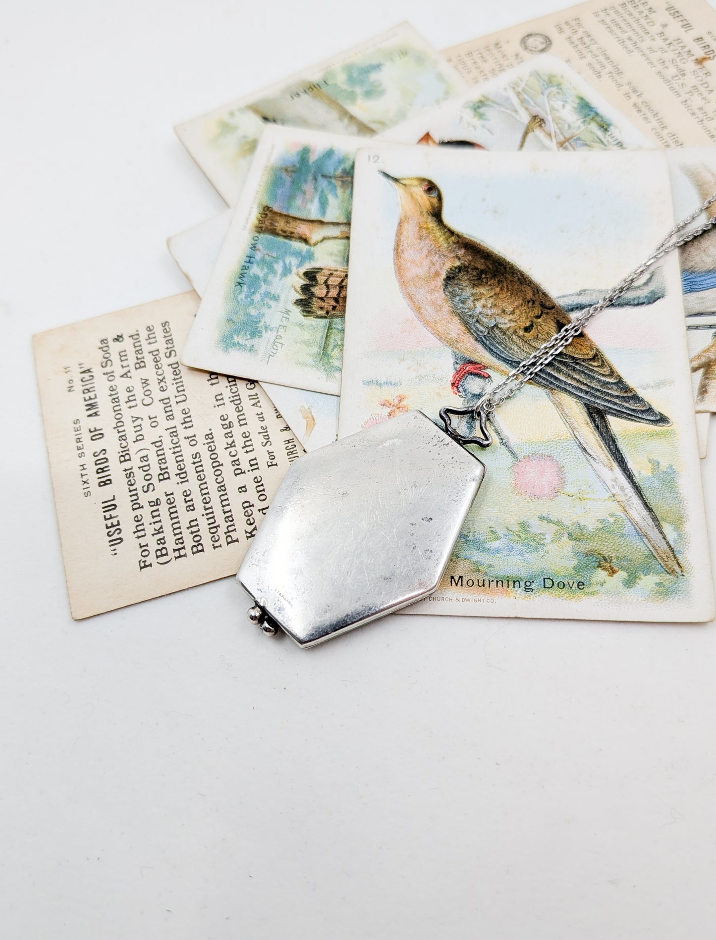 Vintage Art Deco Hexagonal Silver Locket