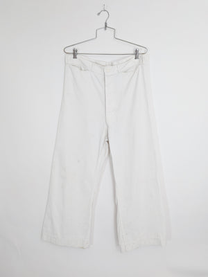 Vintage 1950s USN Button Fly Wide Leg Pants | 34" W