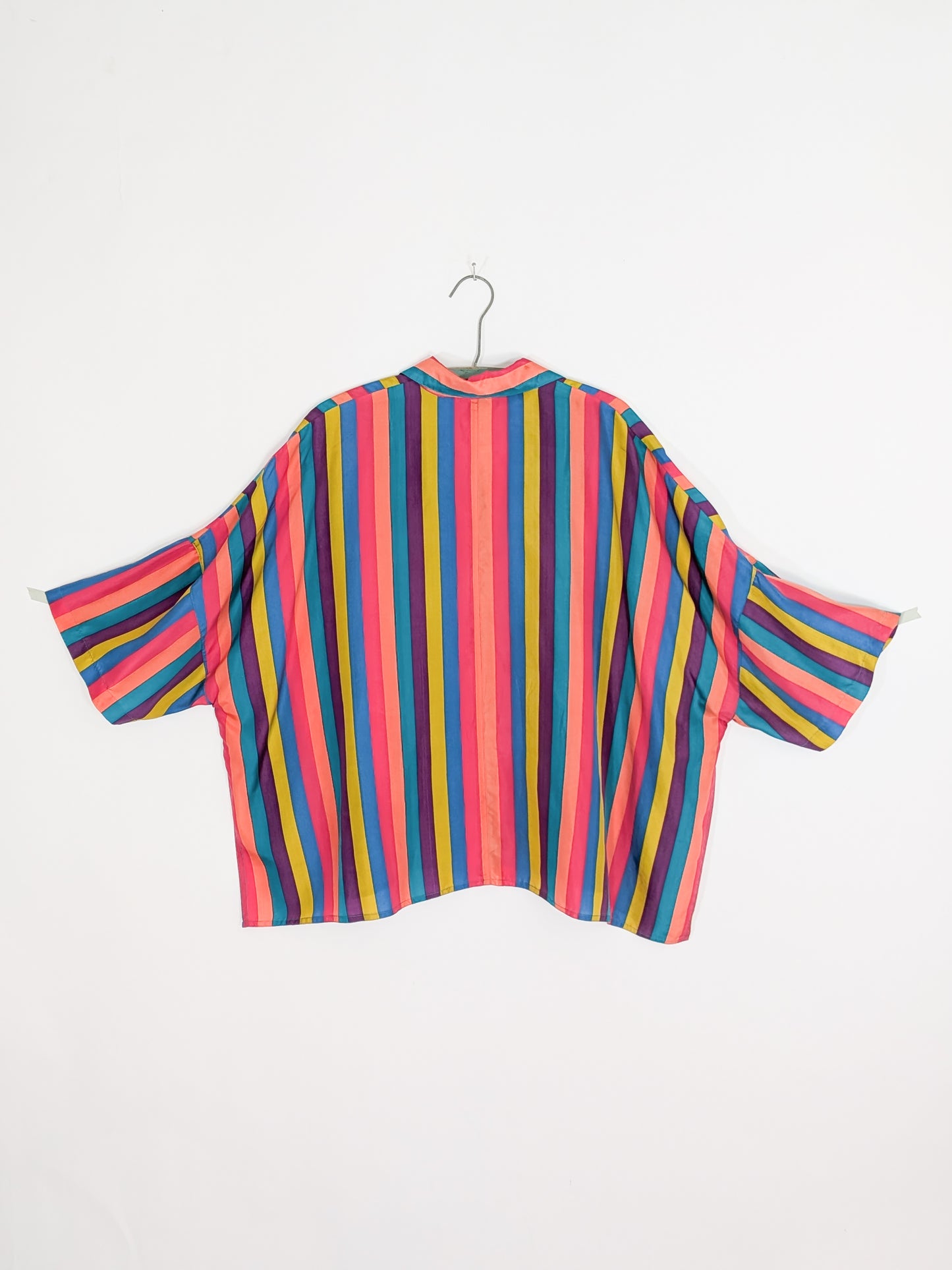 90s Express Boxy Striped Silk Blouse | S-L