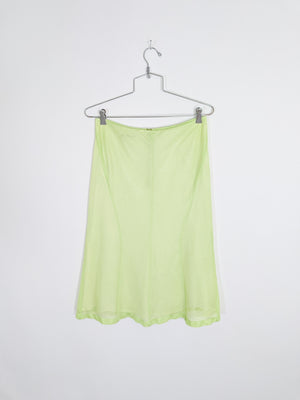 Vintage Neon Green Mesh Skirt by Jil Sander | S