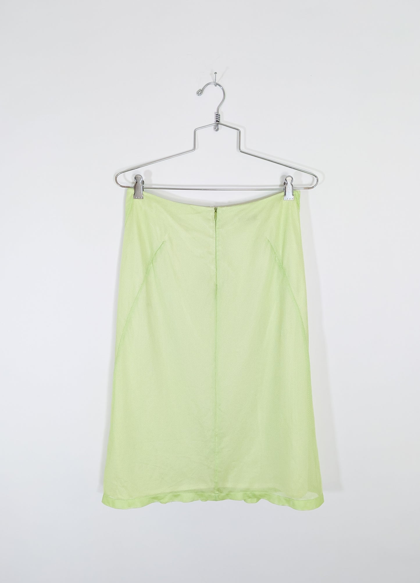 Vintage Neon Green Mesh Skirt by Jil Sander | S