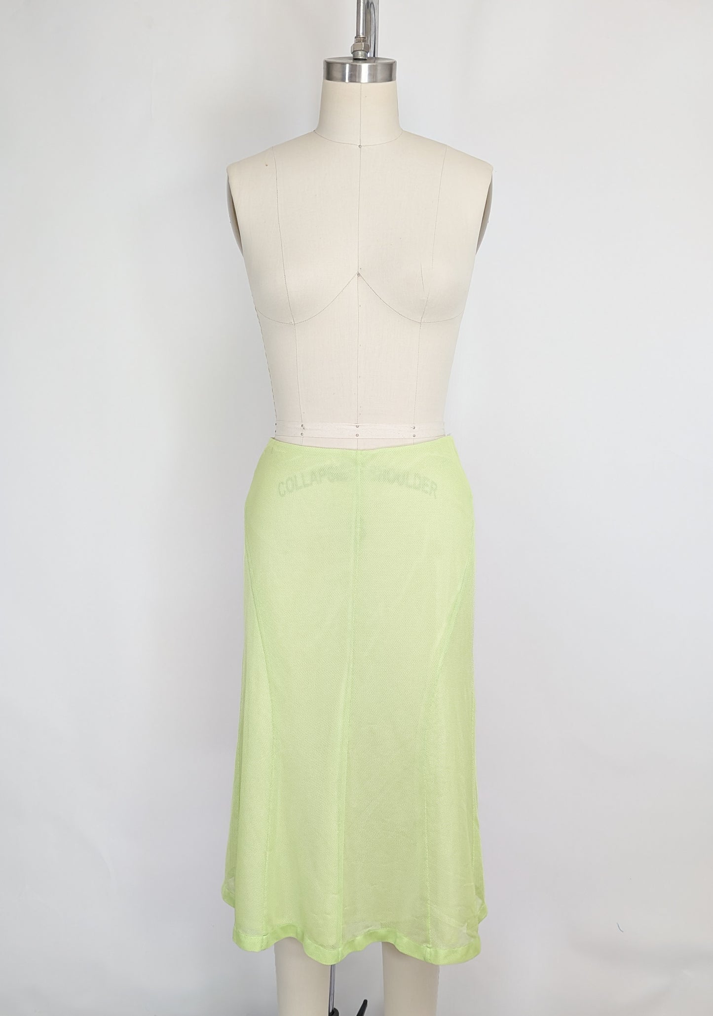 Vintage Neon Green Mesh Skirt by Jil Sander | S