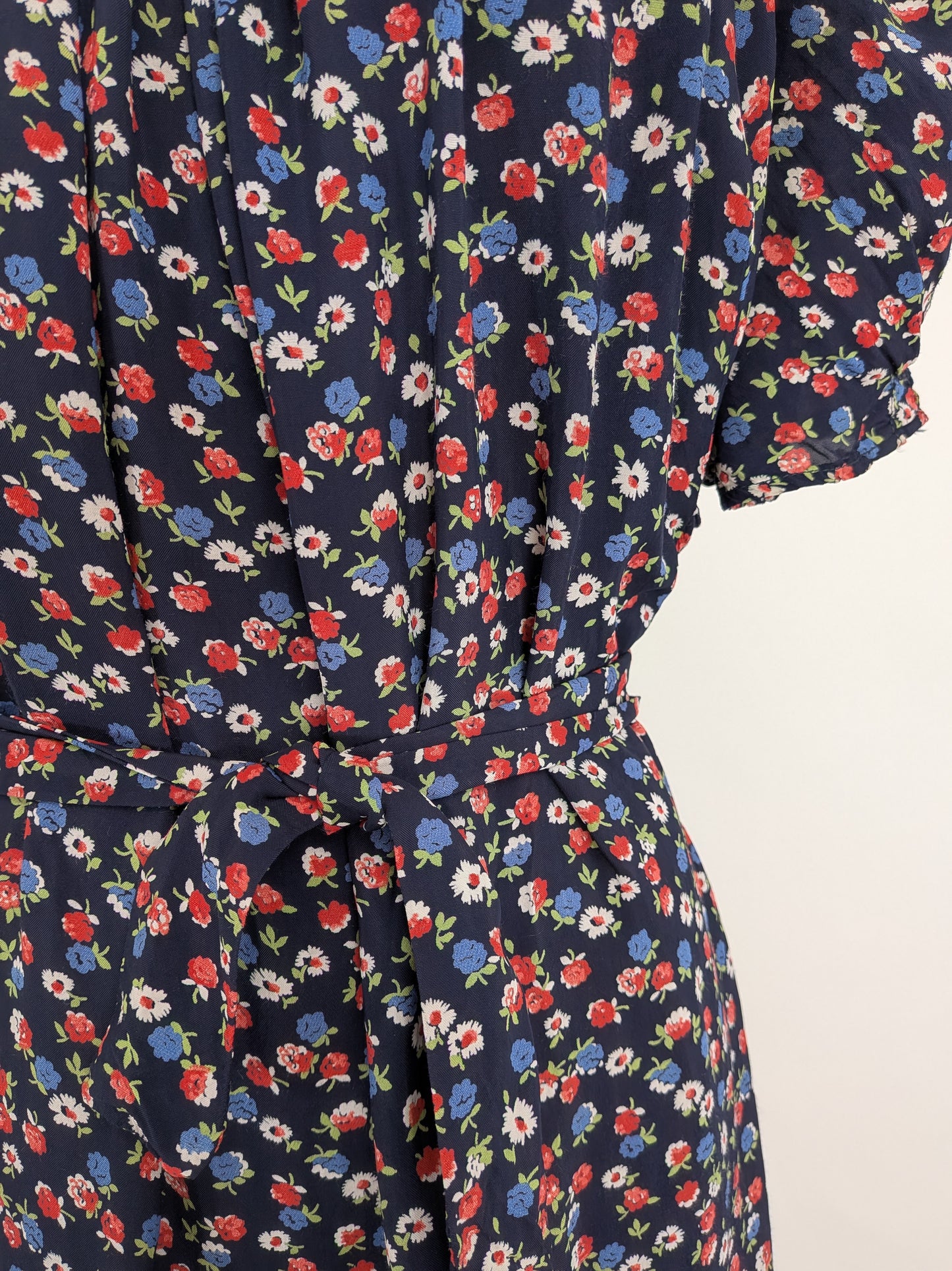 1930s Cold Rayon Floral Dress | S/M