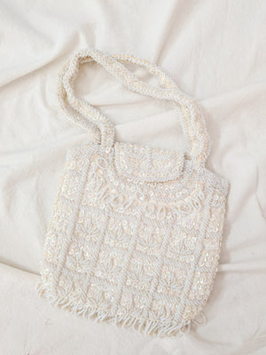 1960s Pearlescent Beaded Handbag