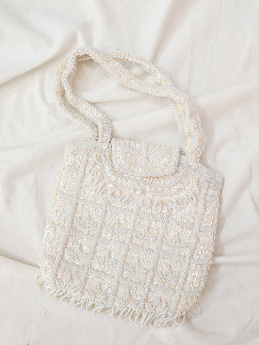 1960s Pearlescent Beaded Handbag