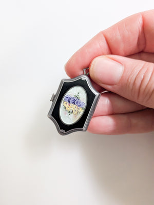 Antique Sterling Silver and Enamel Locket