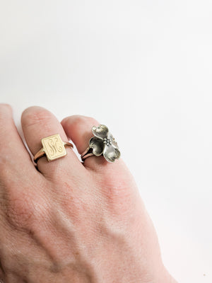 Vintage Sterling Stuart Nye Dogwood Ring | Adjustable