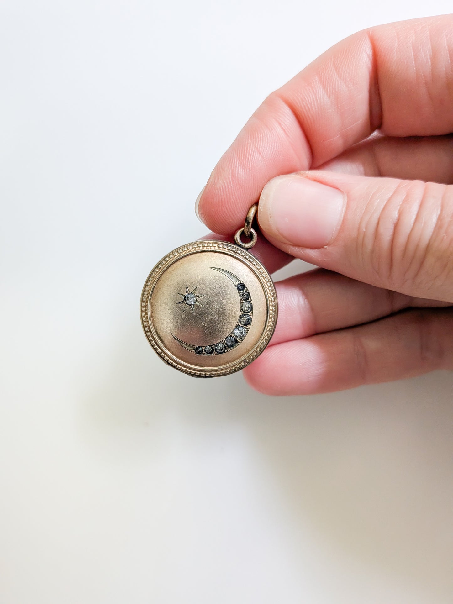 Antique Goldfill Crescent Moon Locket