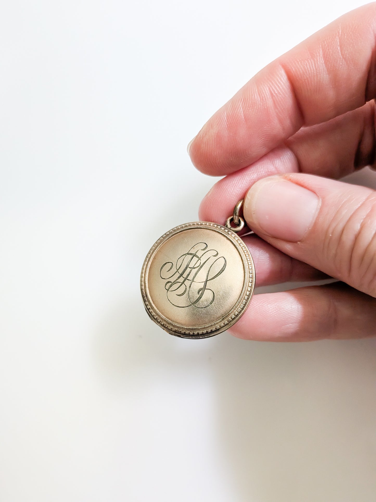 Antique Goldfill Crescent Moon Locket