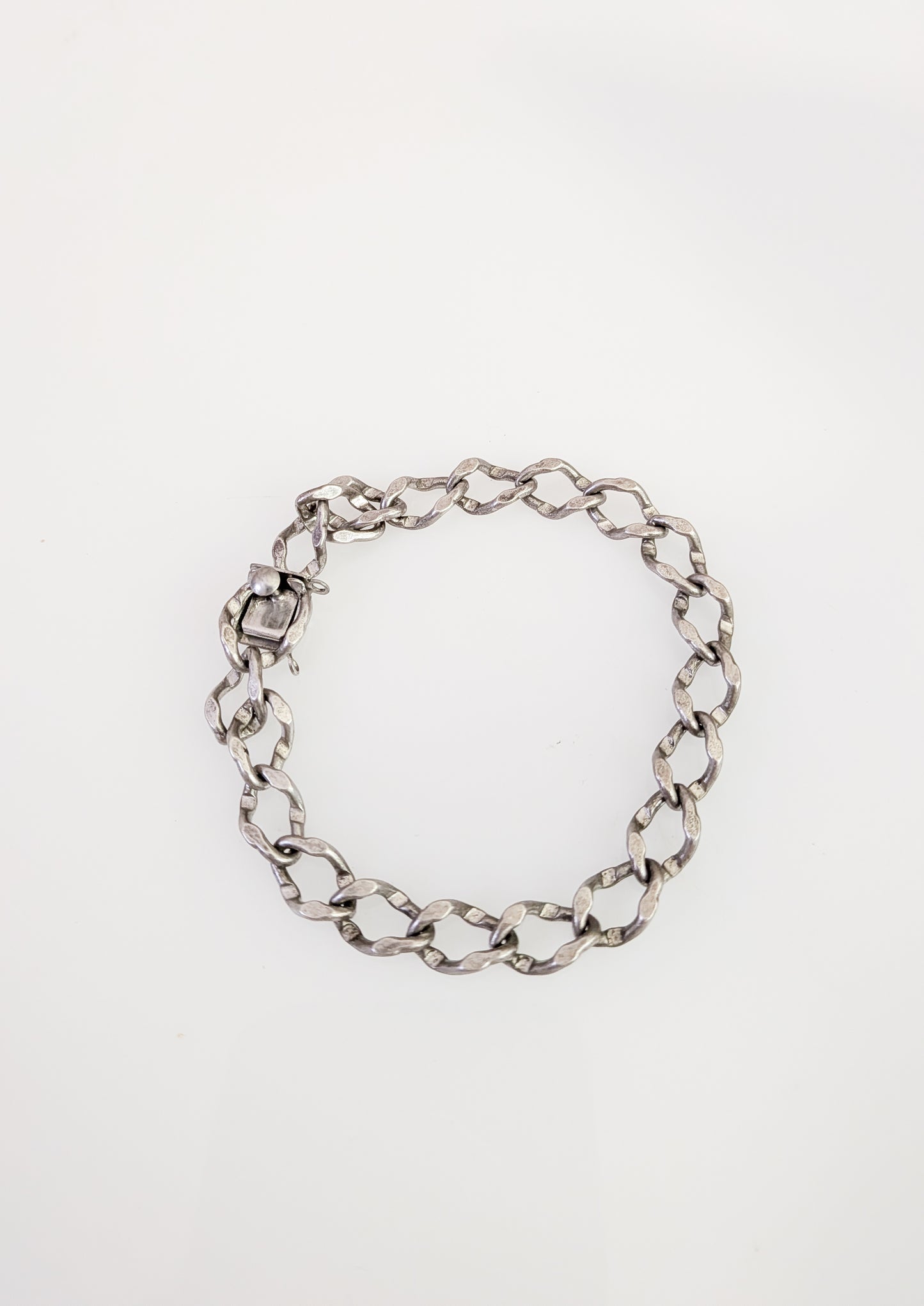 Vintage Sterling Silver Curb Link Bracelet (larger)