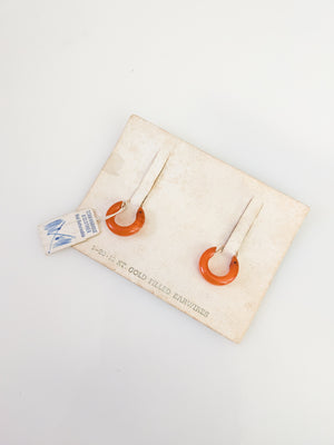 Vintage Bakelite (?) and Goldfill Hoop Earrings