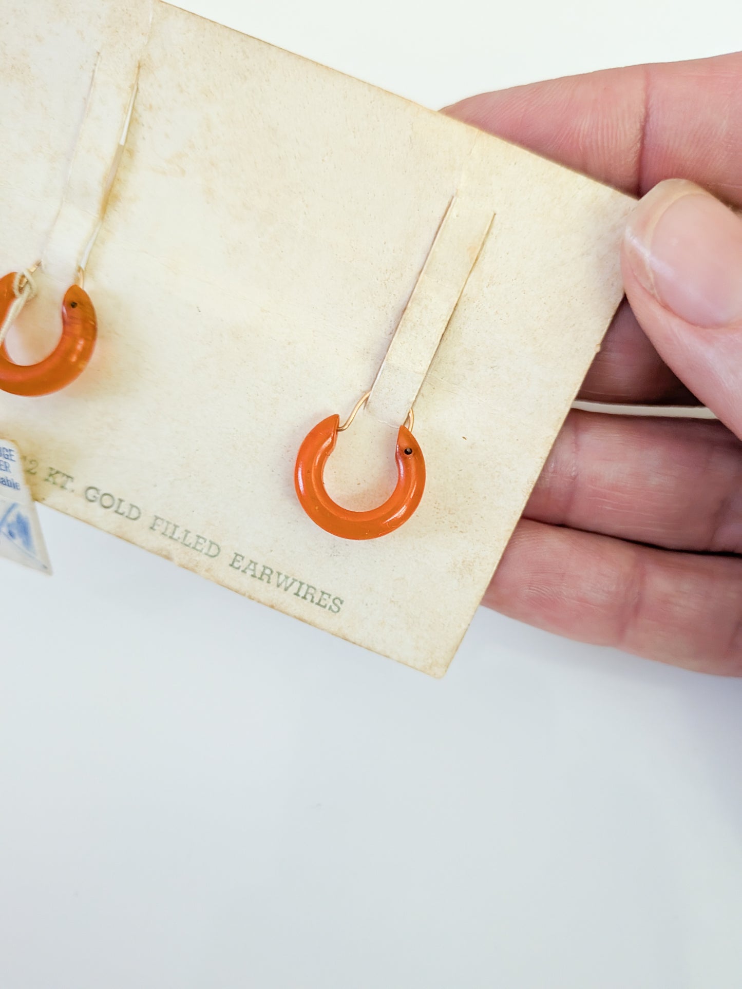 Vintage Bakelite (?) and Goldfill Hoop Earrings