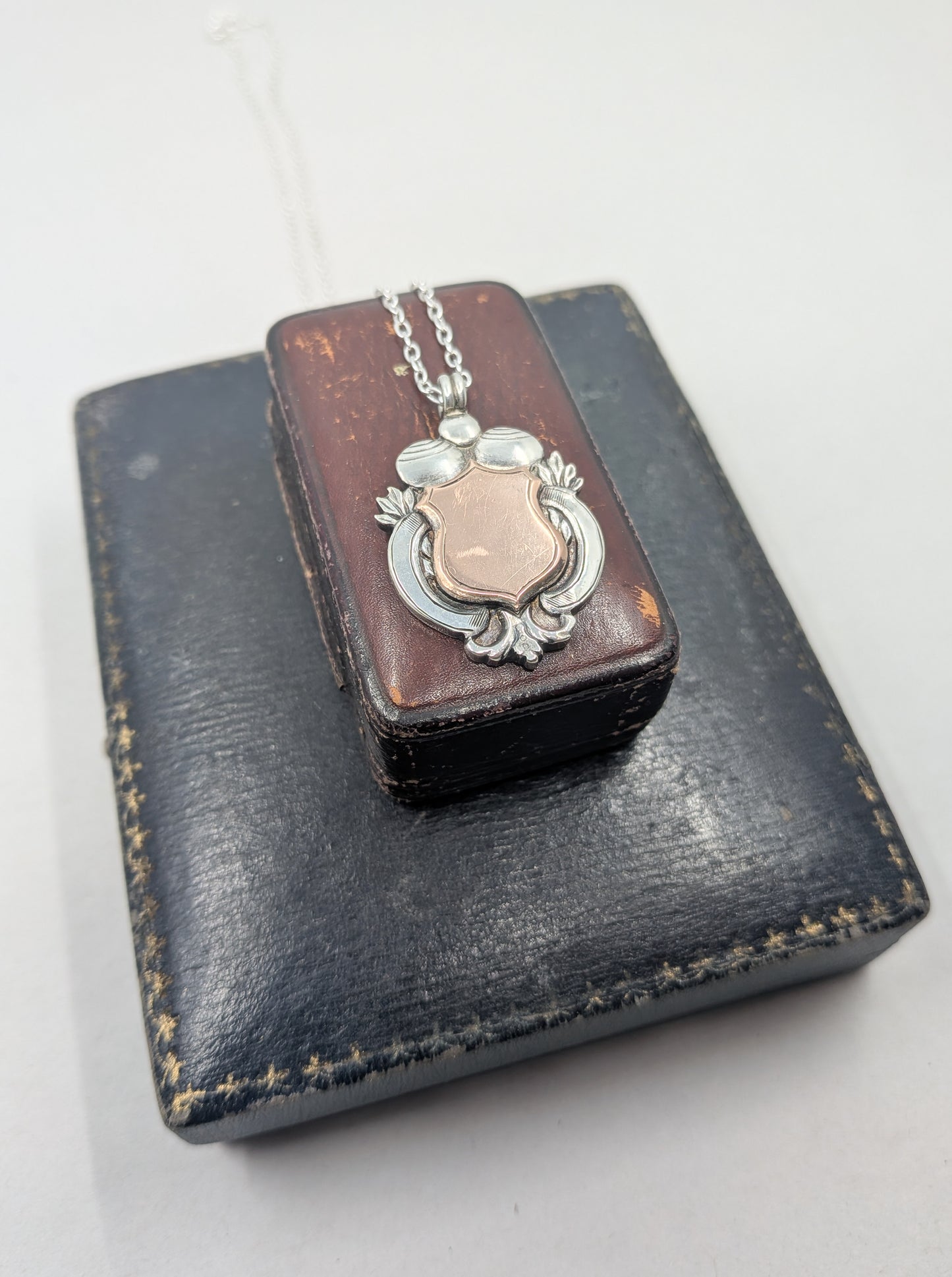Vintage Sterling Silver and Rose Gold Fob Pendant | 1901-2