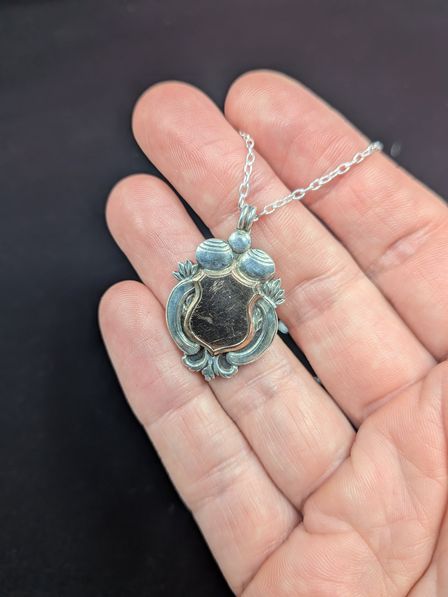 Vintage Sterling Silver and Rose Gold Fob Pendant | 1901-2