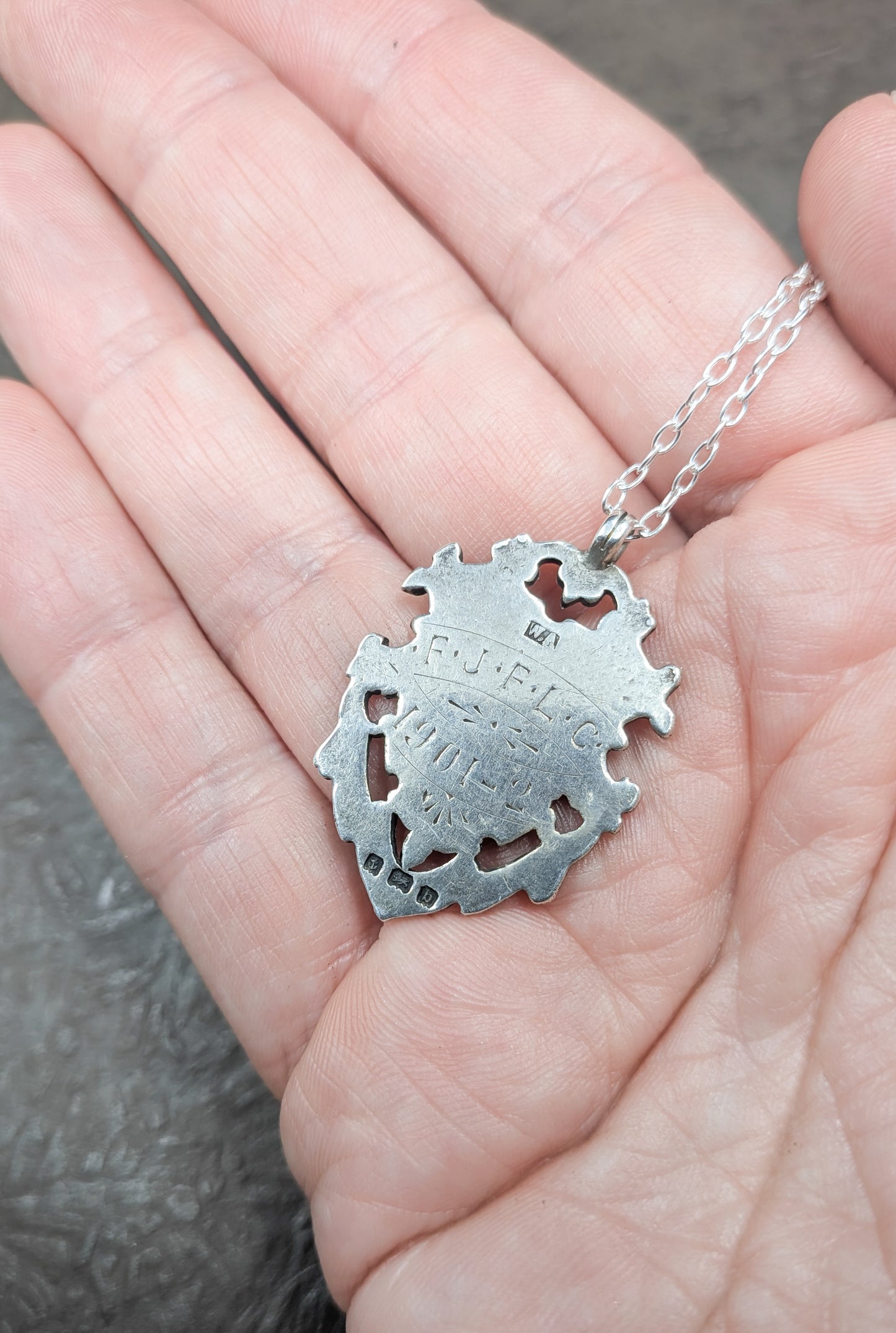 Antique Sterling Silver and Gold Fob Pendant
