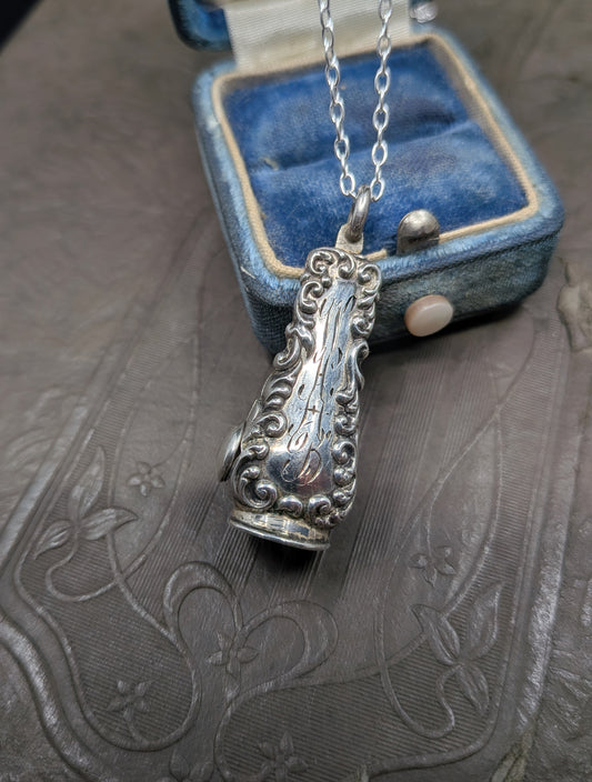 Victorian Sterling Silver Cigar Cutter Pendant