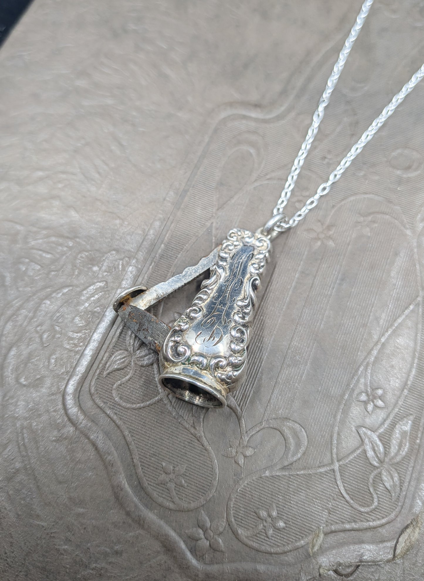 Victorian Sterling Silver Cigar Cutter Pendant