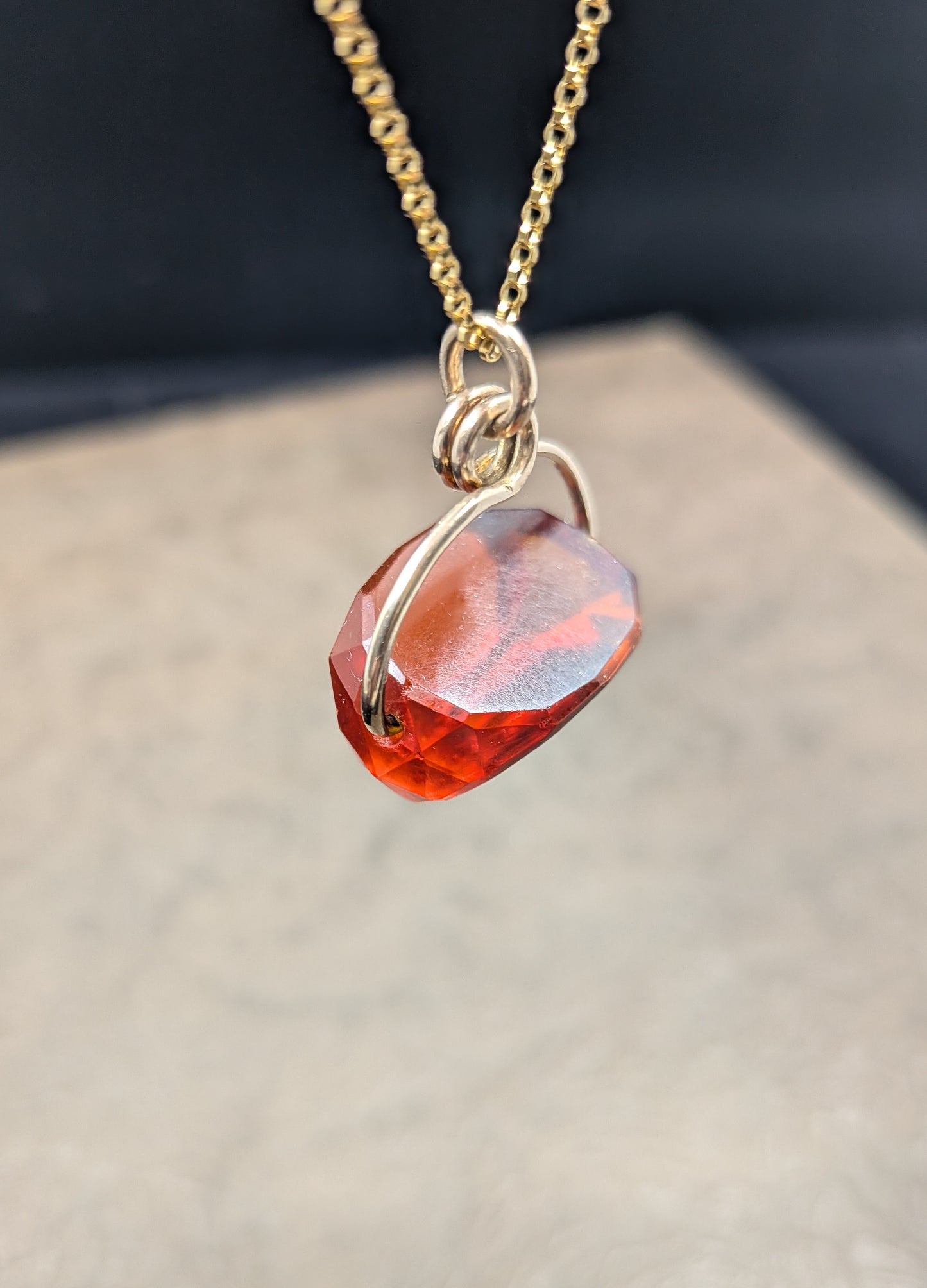 Antique Citrine Spinner Fob Pendant