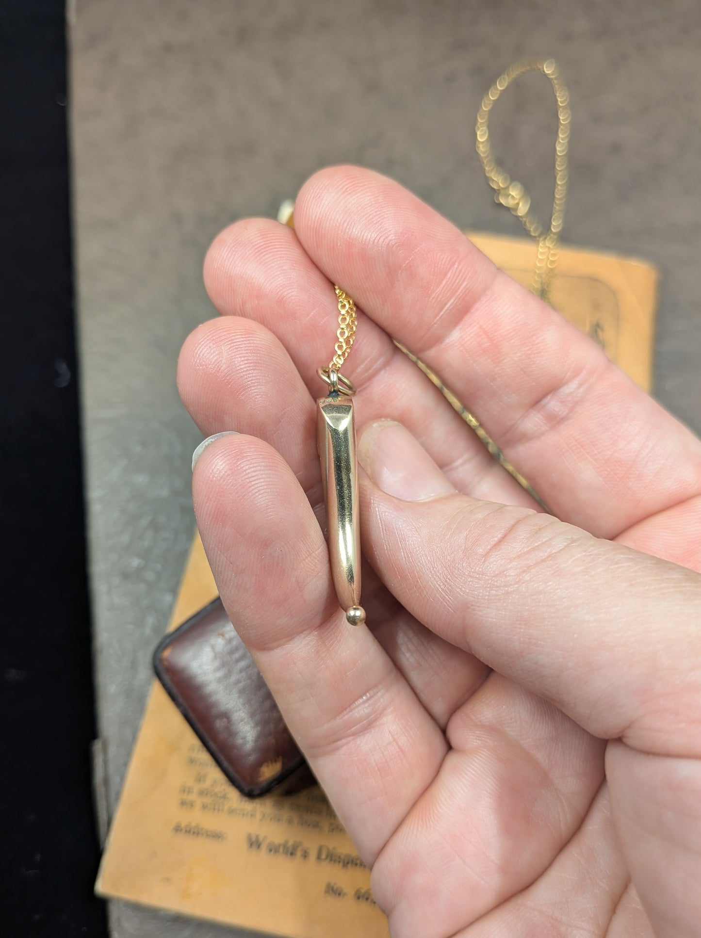 Victorian Gold-Wrapped Claw Pendant