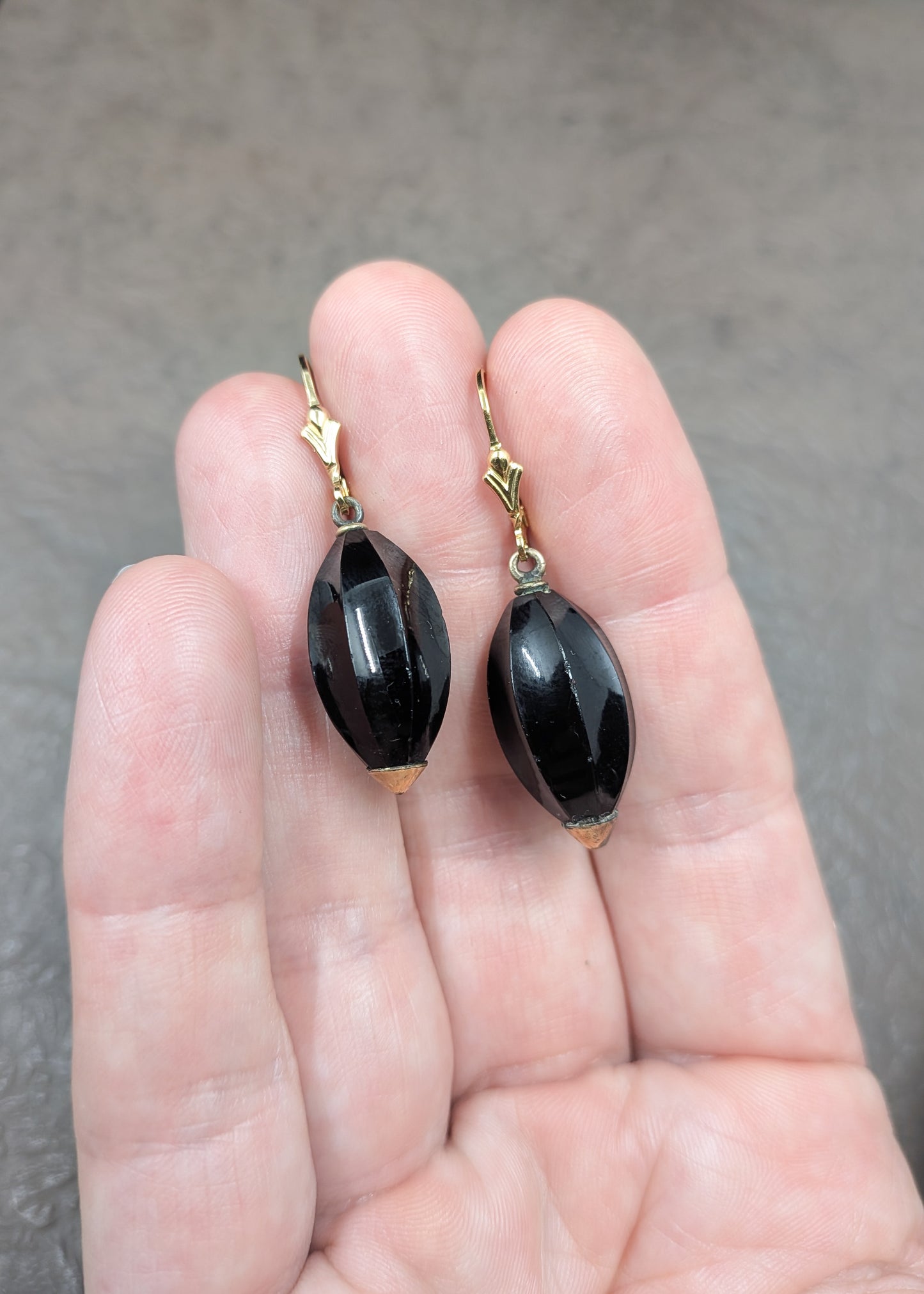 Antique French Jet Drop Earrings