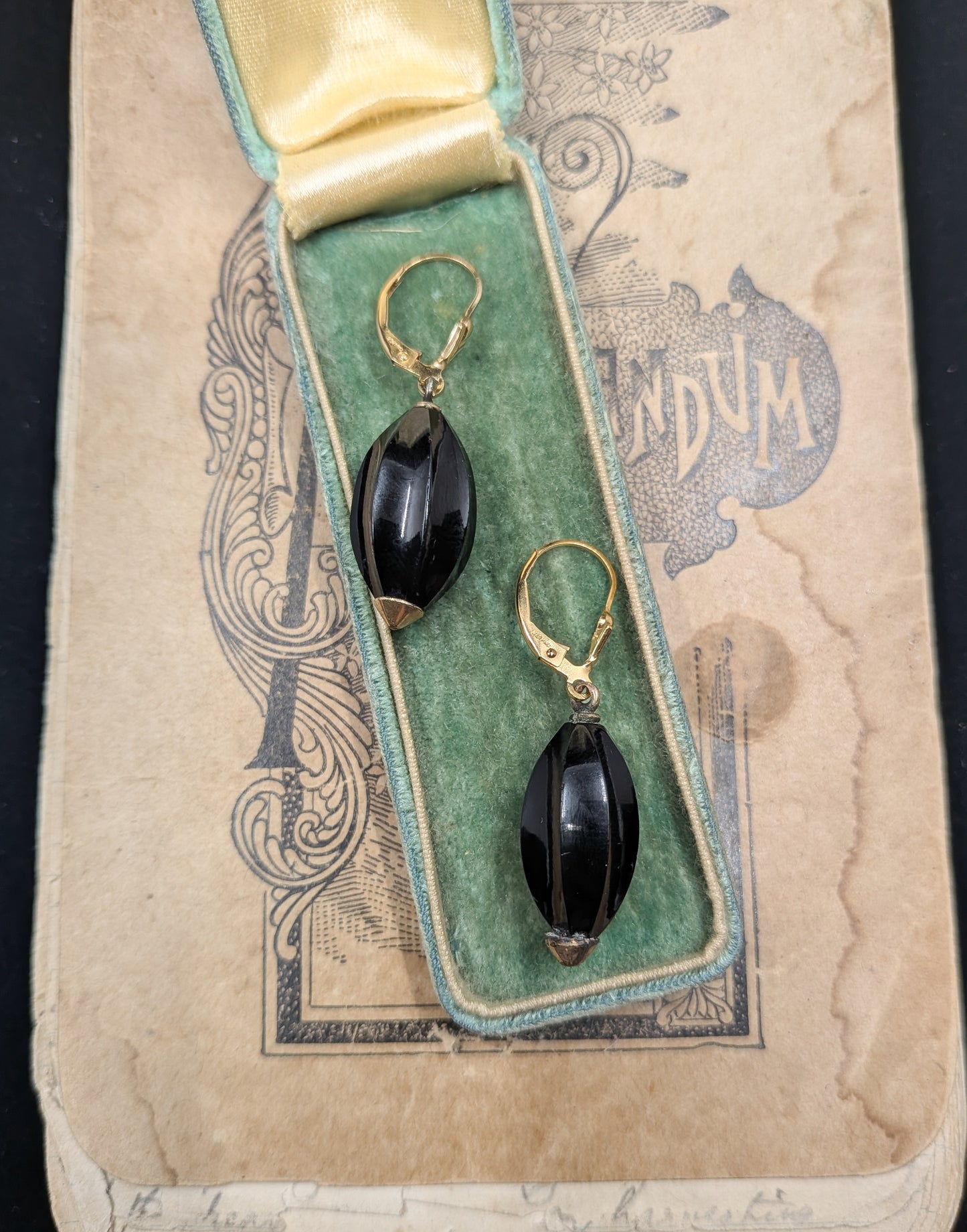 Antique French Jet Drop Earrings