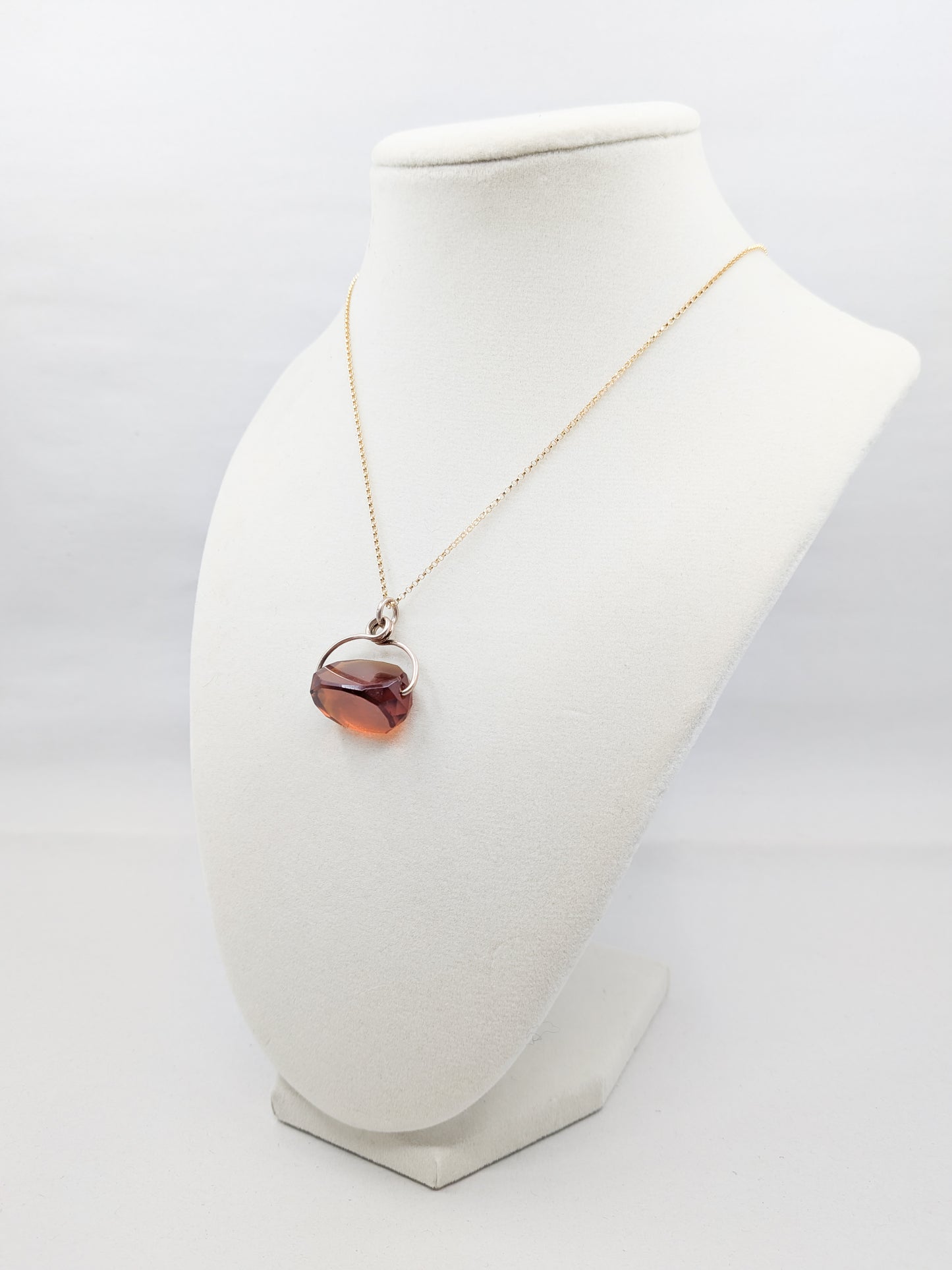 Antique Citrine Spinner Fob Pendant
