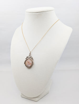 Victorian Granite and Goldstone Spinner Fob