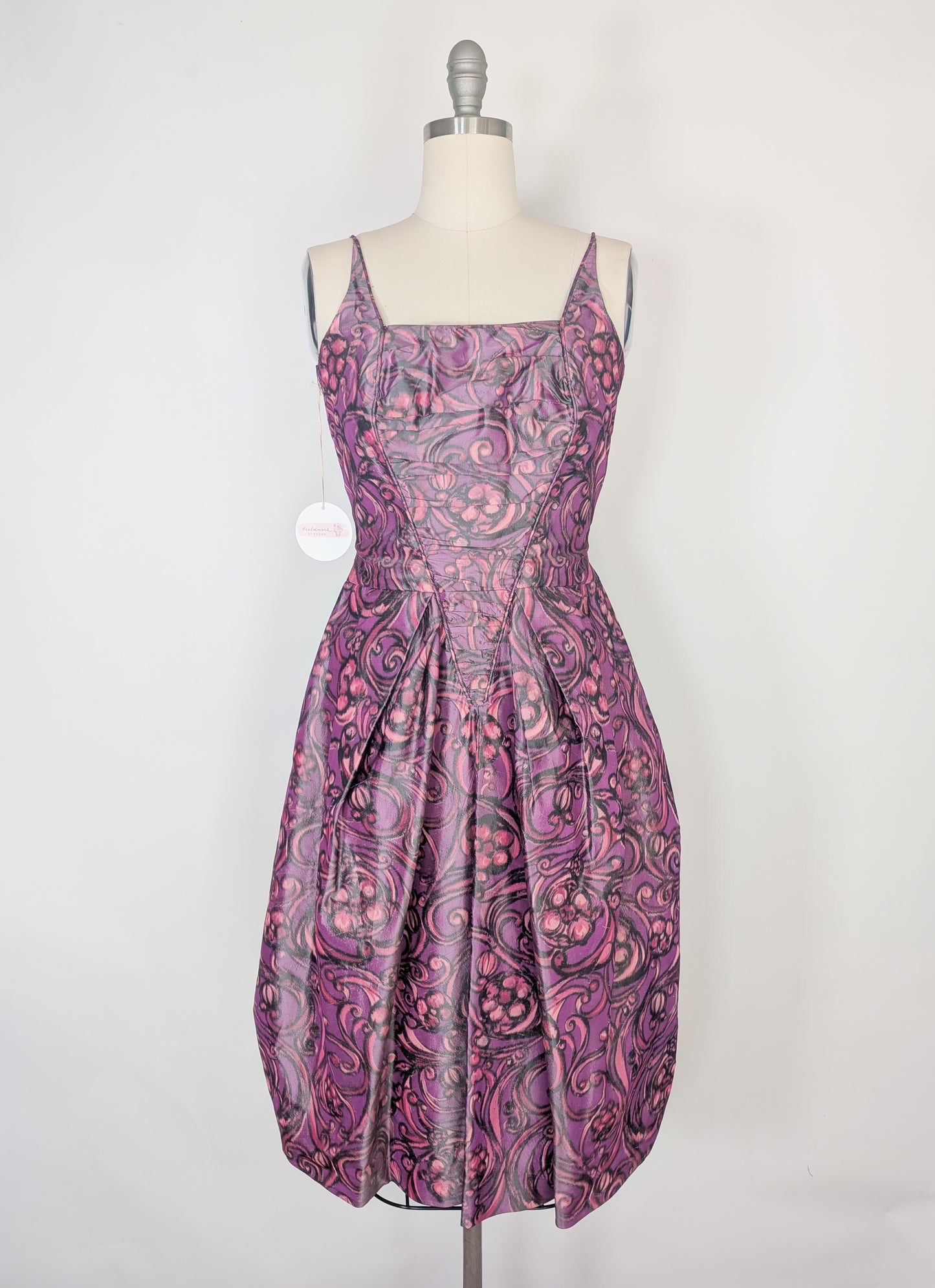 1960s Silk Taffeta Party Dress by Elis Porter | S