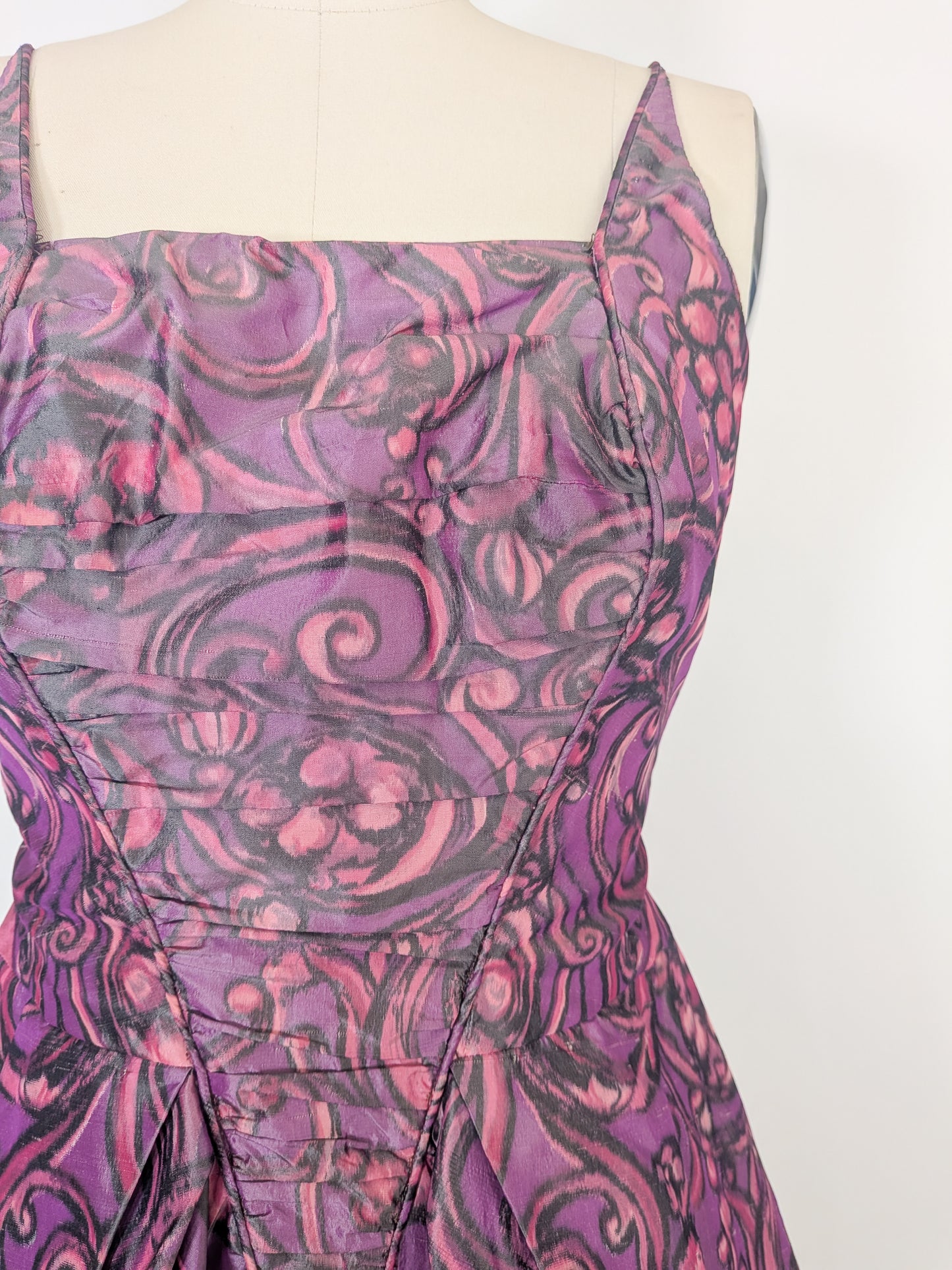 1960s Silk Taffeta Party Dress by Elis Porter | S