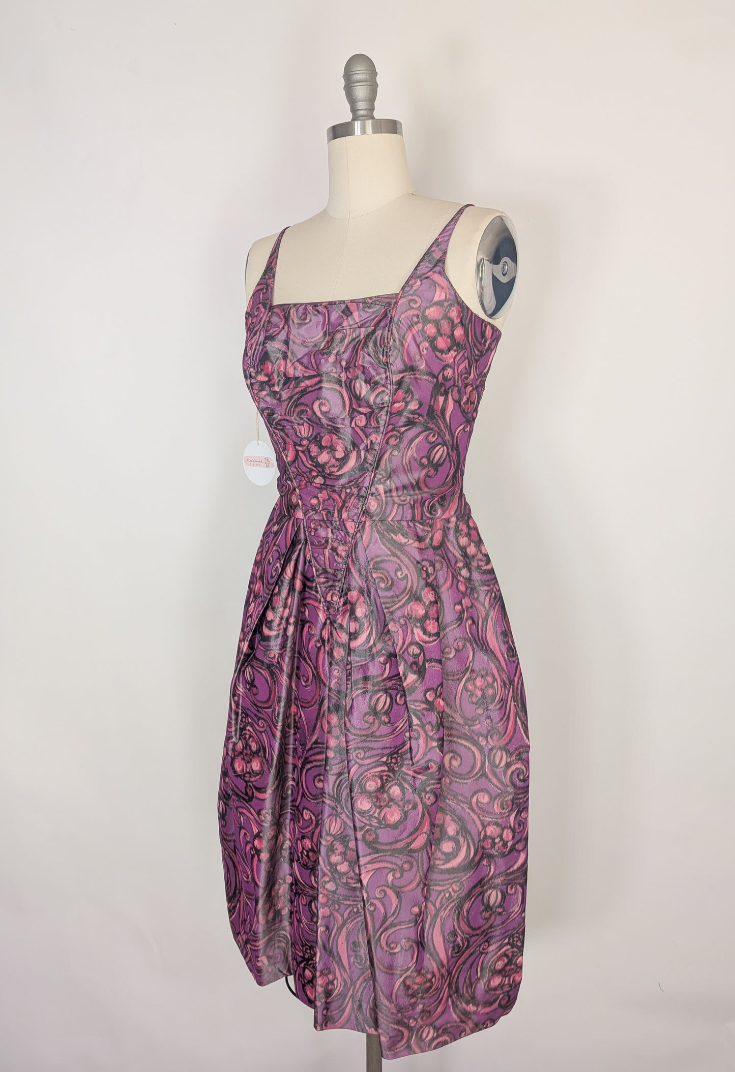 1960s Silk Taffeta Party Dress by Elis Porter | S