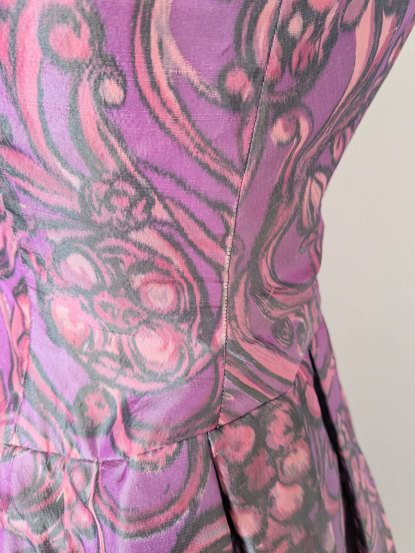 1960s Silk Taffeta Party Dress by Elis Porter | S