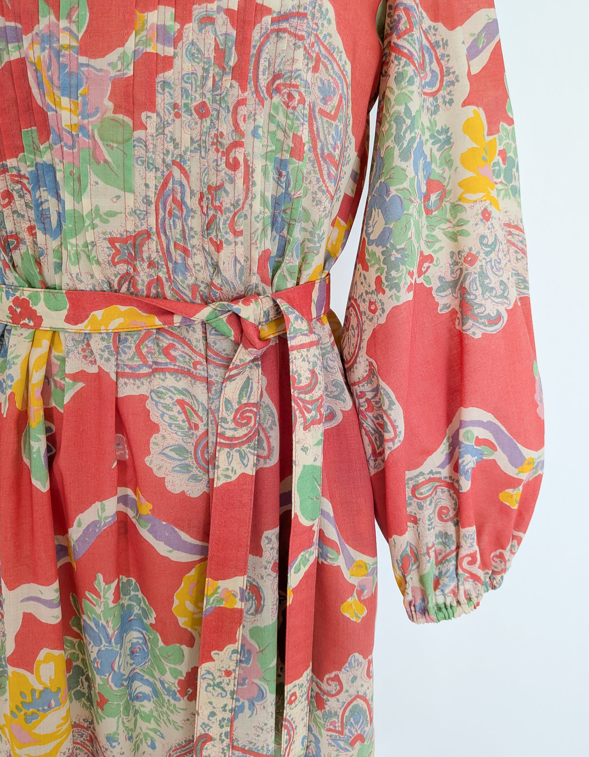 1970s Albert Nipon Paisley Dress | S