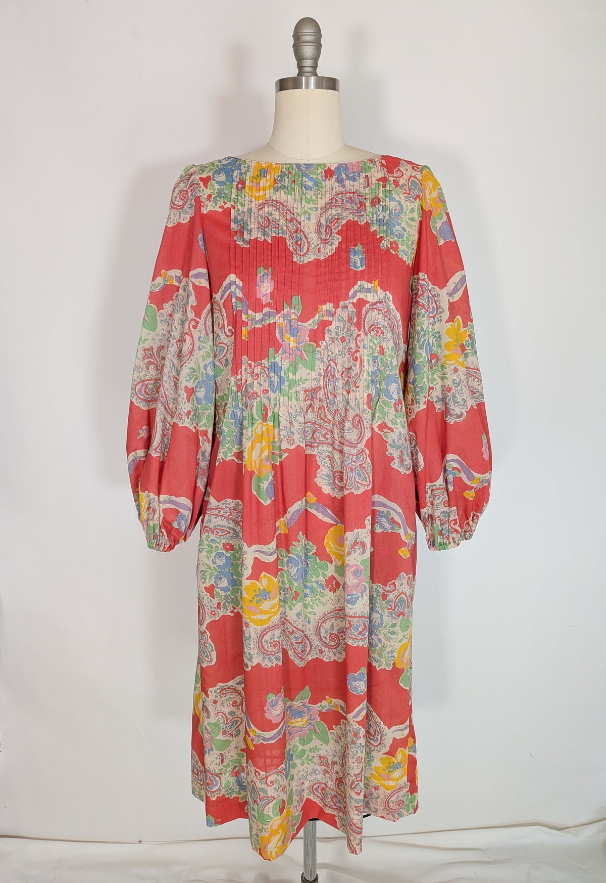 1970s Albert Nipon Paisley Dress | S