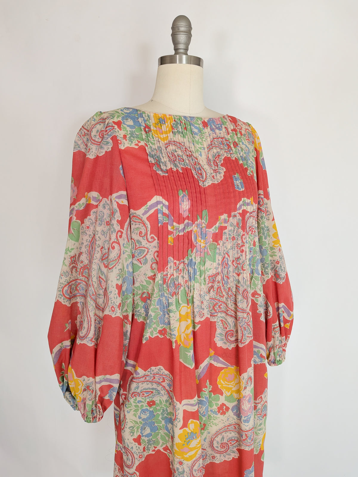 1970s Albert Nipon Paisley Dress | S