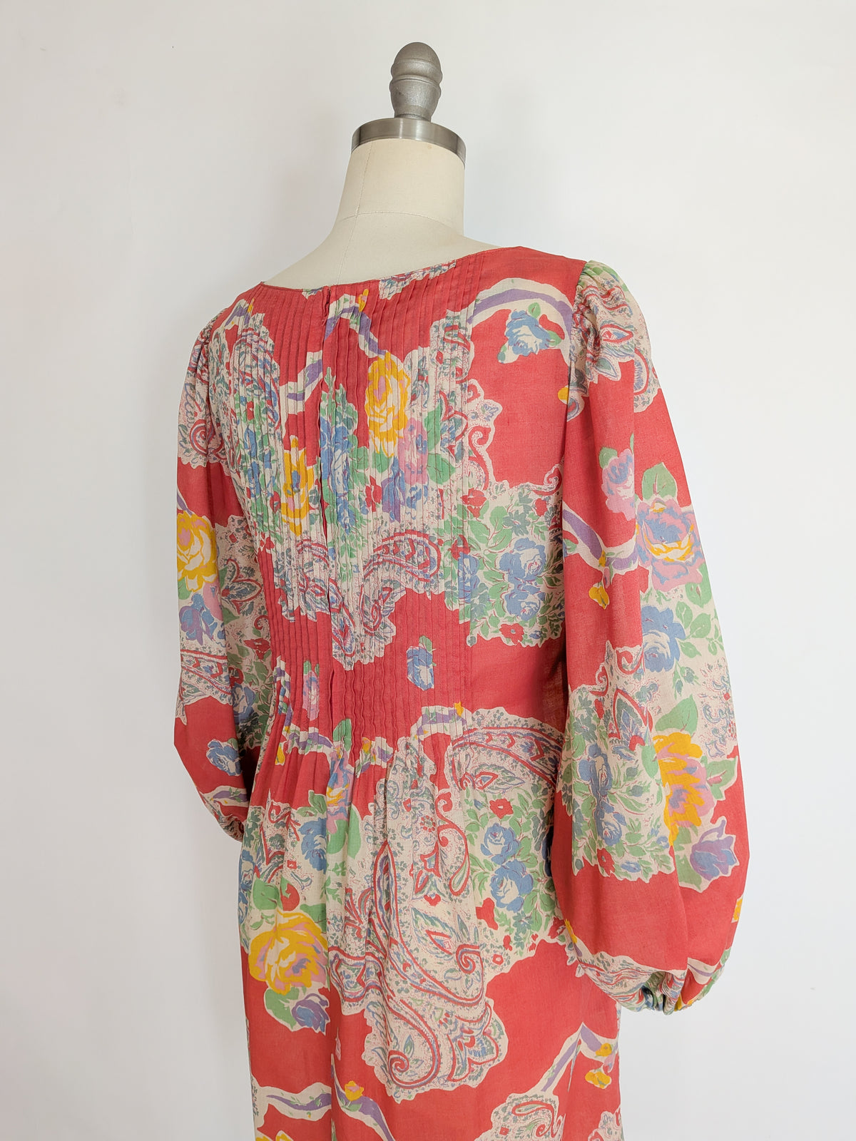 1970s Albert Nipon Paisley Dress | S