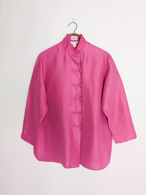 1990s Pink Dupioni Silk Jacket | L