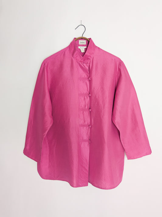 1990s Pink Dupioni Silk Jacket | L