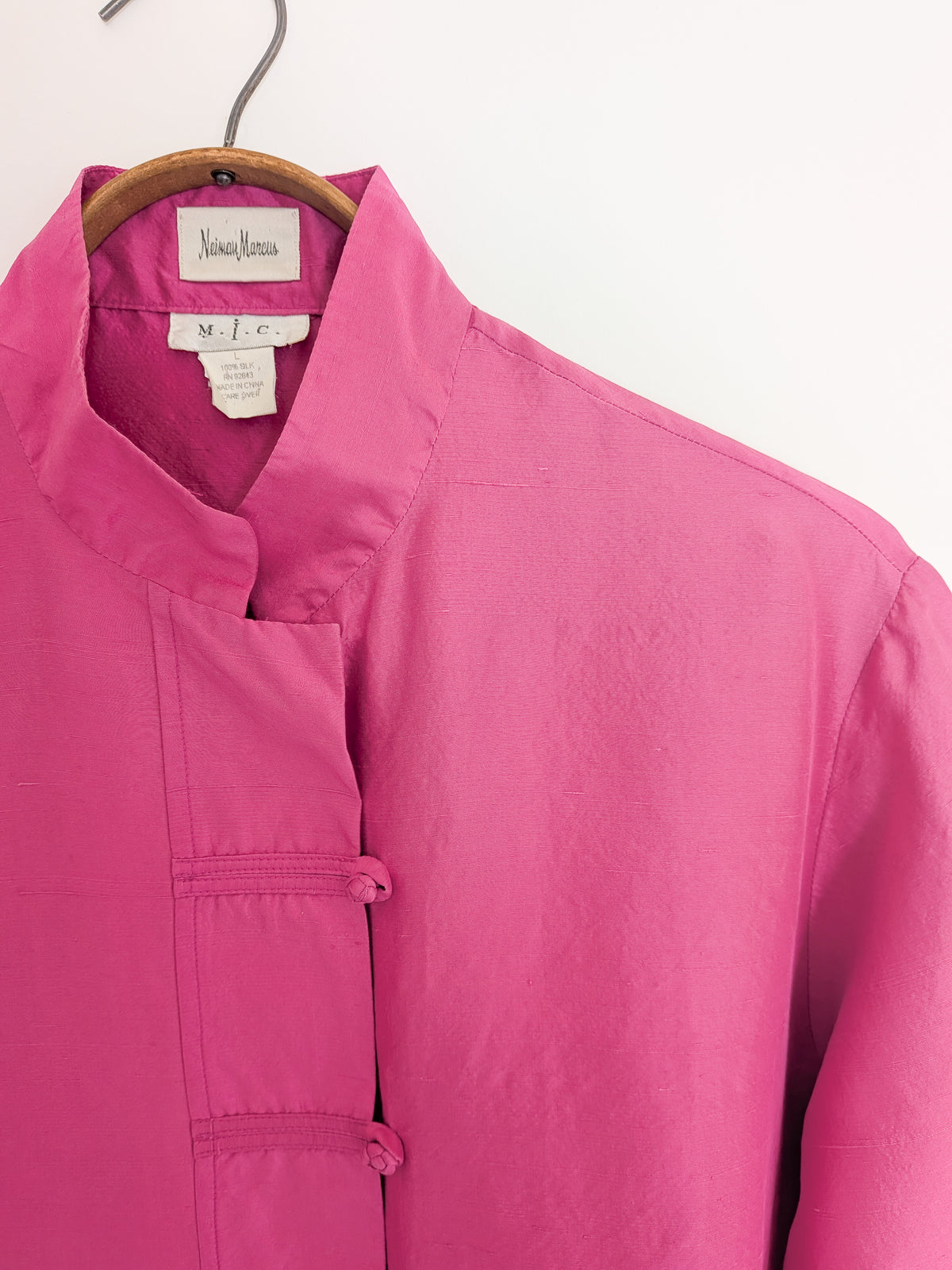 1990s Pink Dupioni Silk Jacket | L