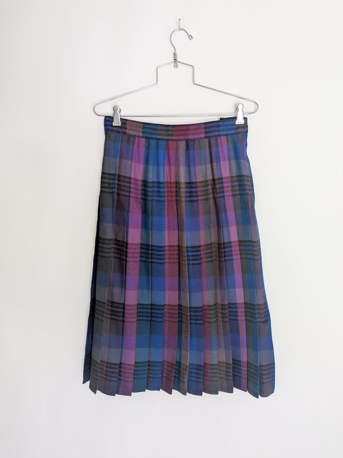 1980s Mary Ann Restivo Plaid Wool Skirt | S/M