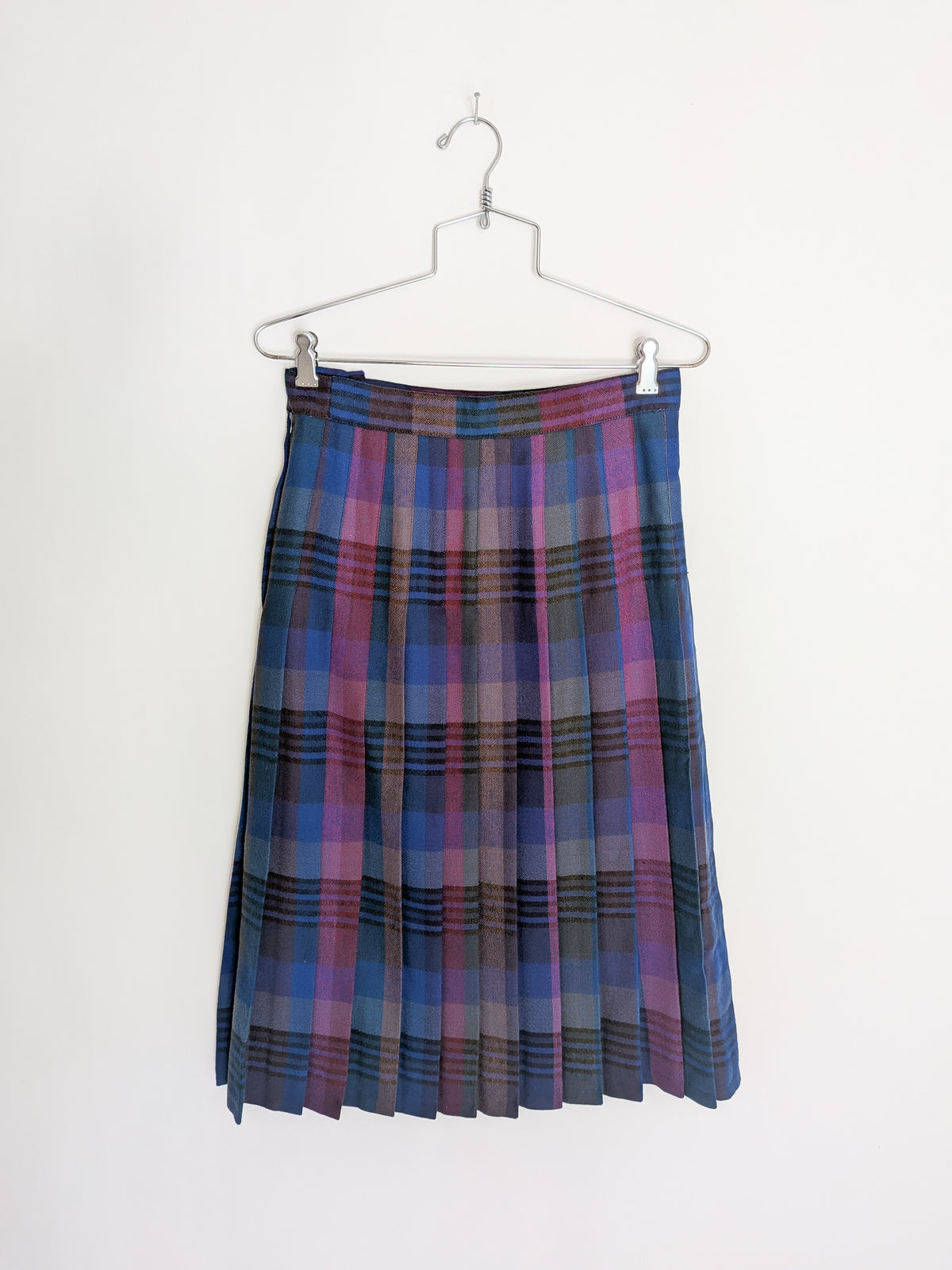 1980s Mary Ann Restivo Plaid Wool Skirt | S/M