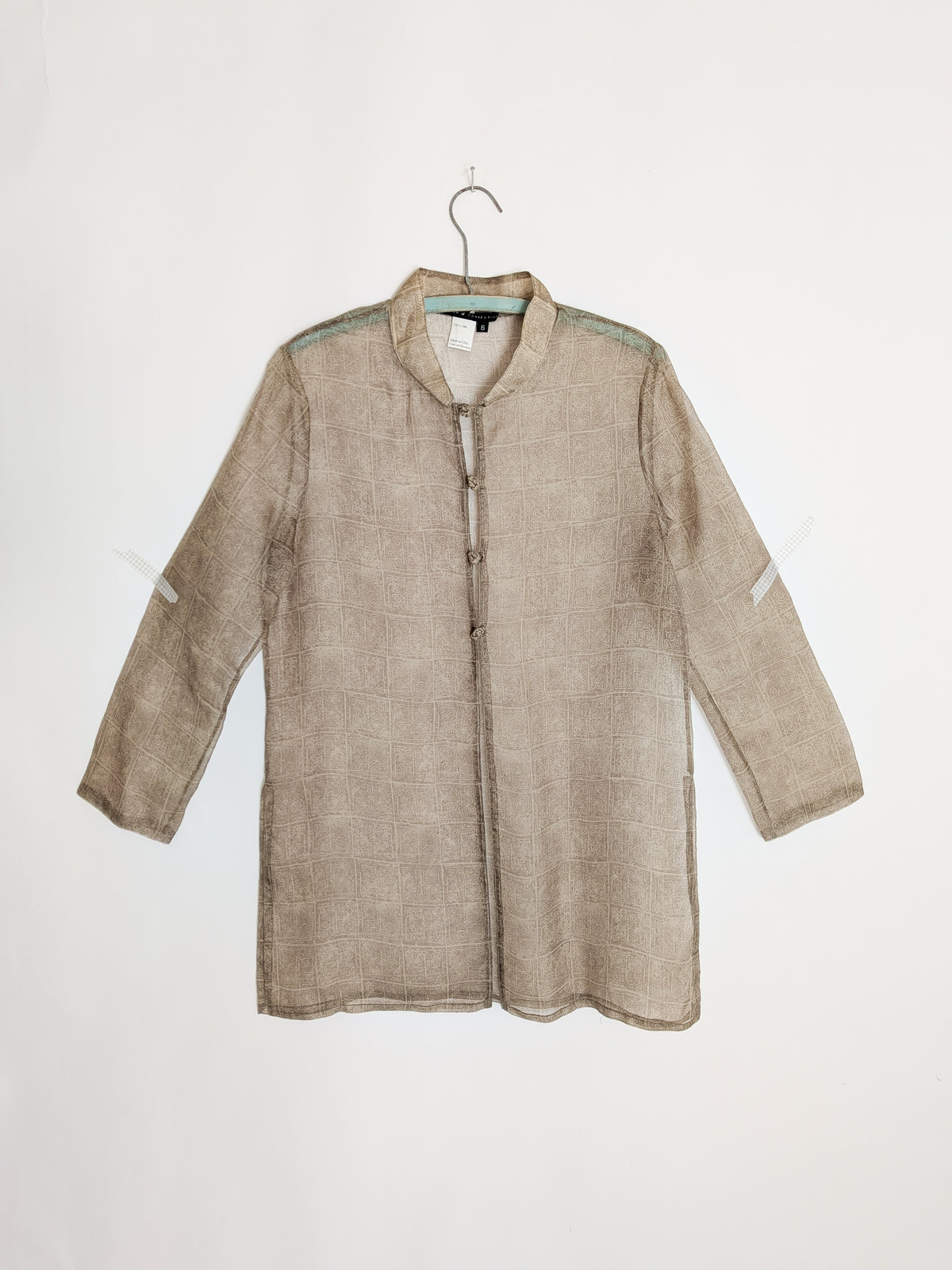 1990s Sheer Silk Tunic Top | S