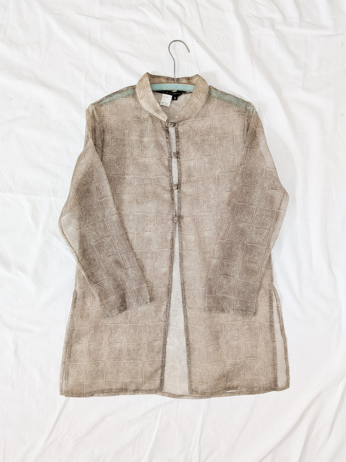 1990s Sheer Silk Tunic Top | S