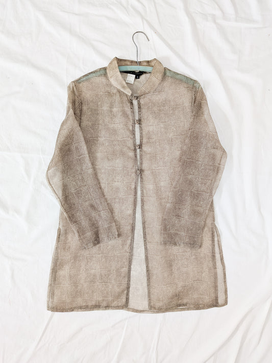 1990s Sheer Silk Tunic Top | S