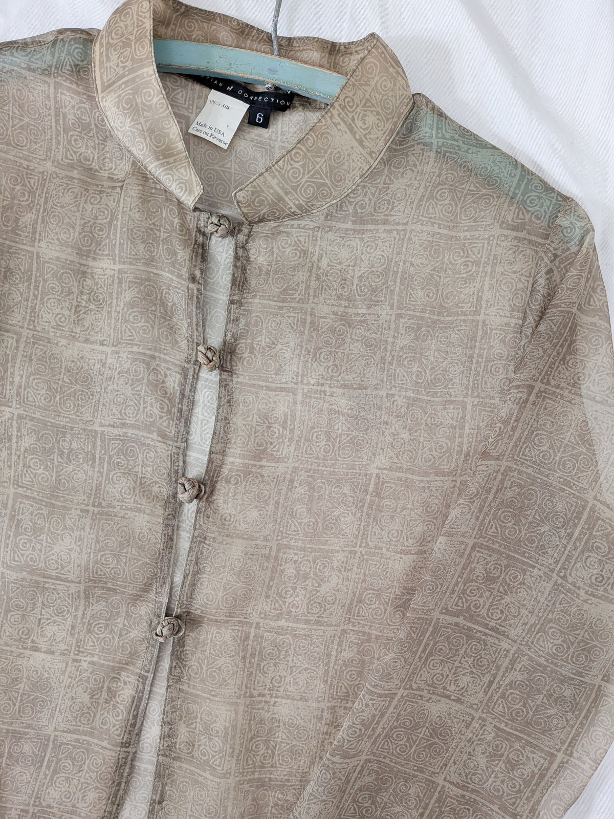 1990s Sheer Silk Tunic Top | S