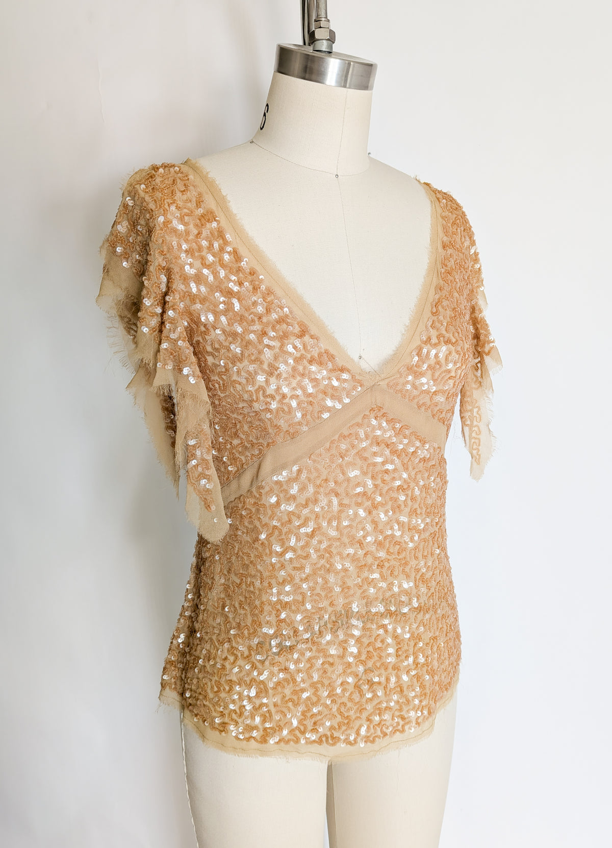 Vintage  Silk and Sequin Blouse | XS/S