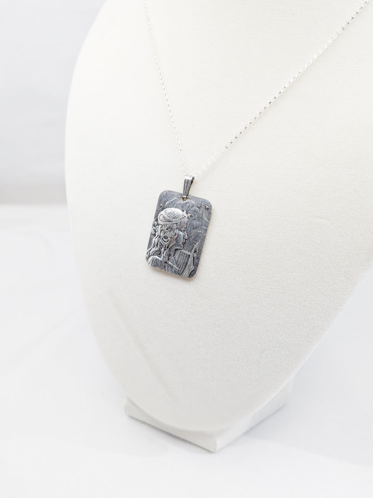 Antique Art Nouveau Muse Pendant by Fernand Dubois