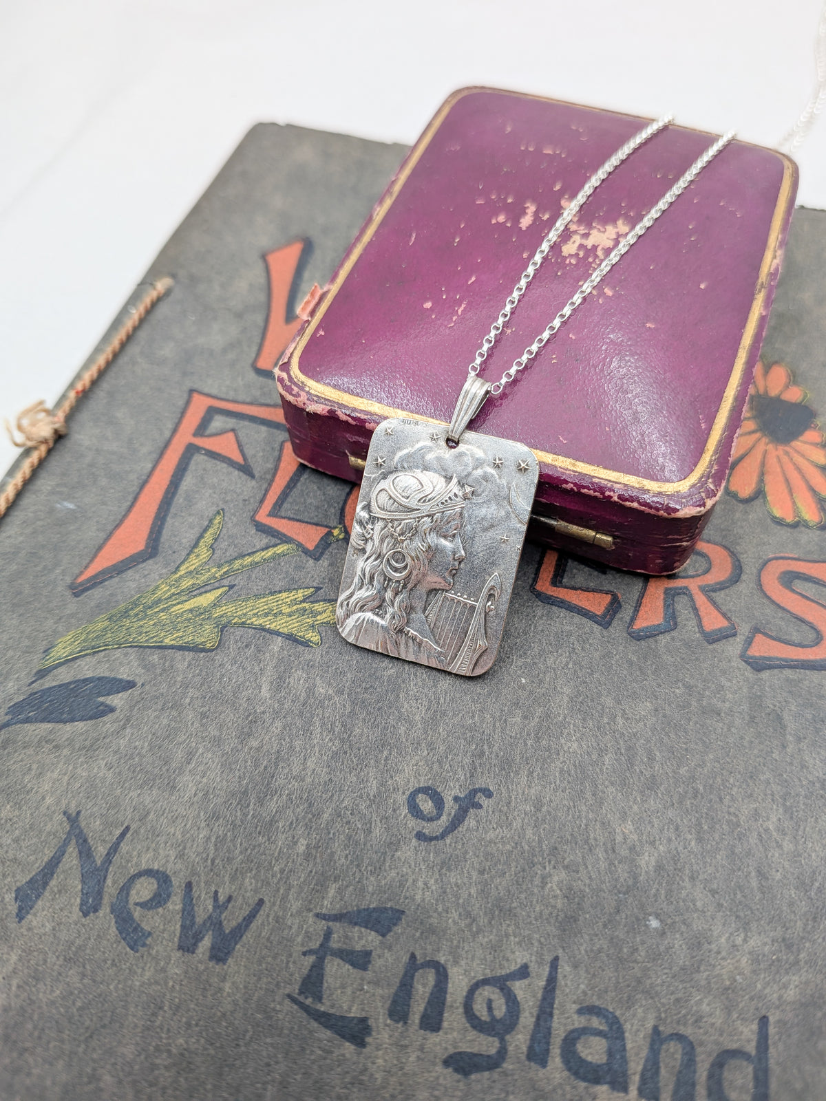 Antique Art Nouveau Muse Pendant by Fernand Dubois
