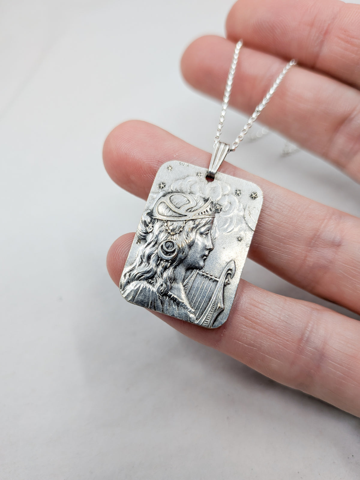 Antique Art Nouveau Muse Pendant by Fernand Dubois
