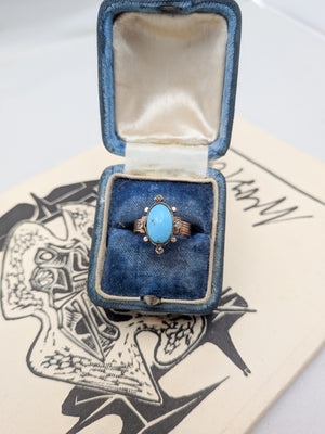 Victorian 10kt Rose Gold and Turquoise Ring