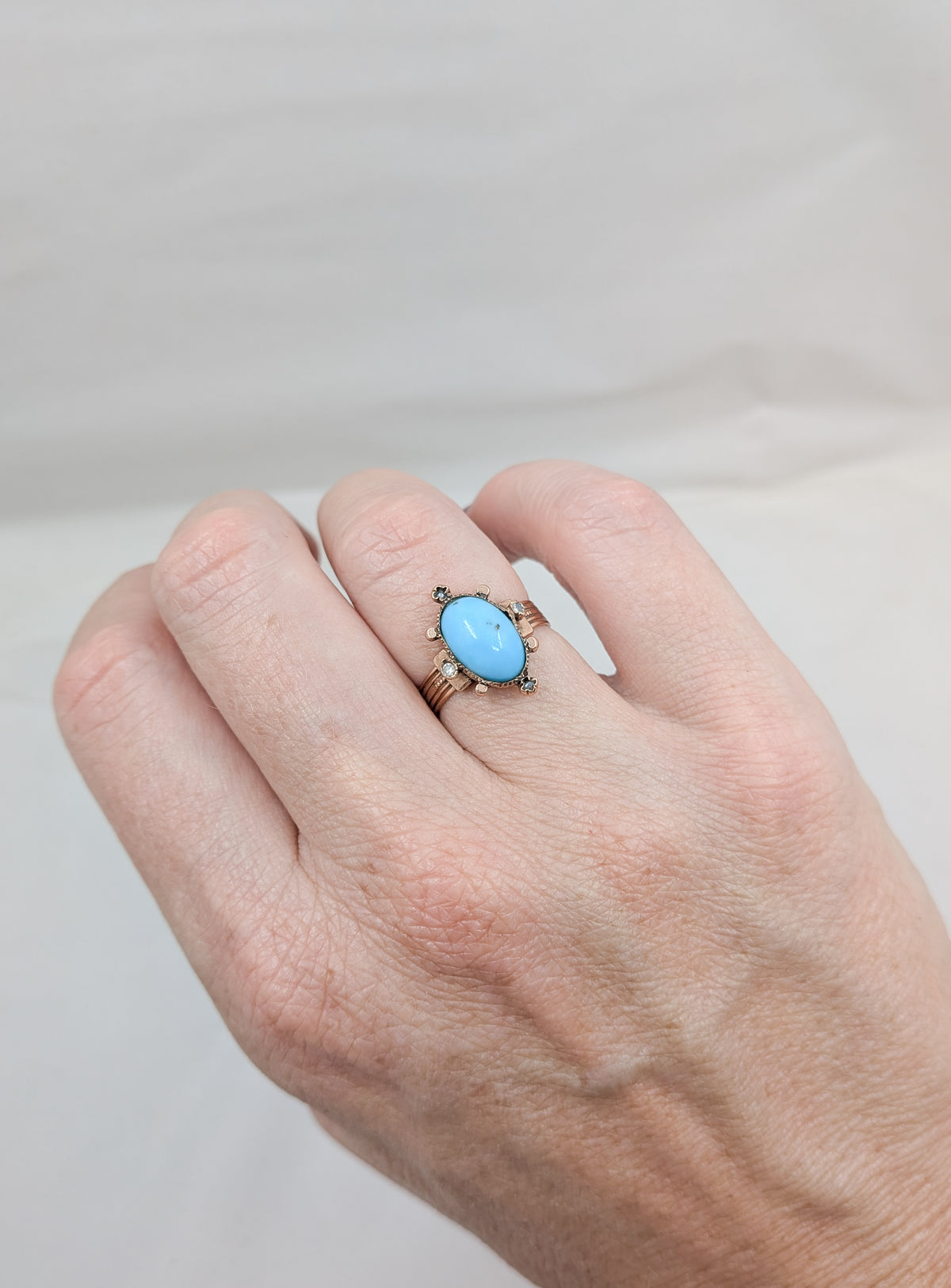 Victorian 10kt Rose Gold and Turquoise Ring